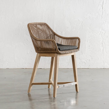  INIZIA WOVEN RATTAN INDOOR / OUTDOOR COUNTER CHAIR  |  WARM HUSK