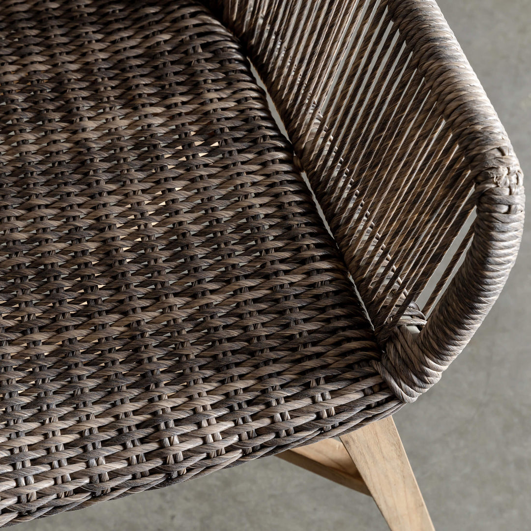 INIZIA WOVEN RATTAN INDOOR / OUTDOOR LOUNGE CHAIR  |  PUMICE SHADOW