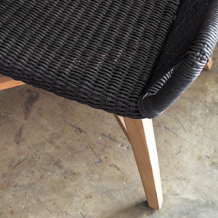INIZIA WOVEN RATTAN INDOOR / OUTDOOR BAR CHAIRS  |  HIGH + LOW  |  MONUMENT BLACK