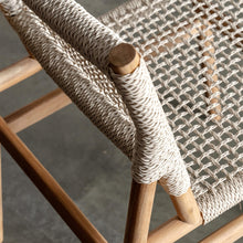 IONICA WOVEN INDOOR/OUTDOOR DINING CHAIR CLOSE UP  |  BEECH IVORY