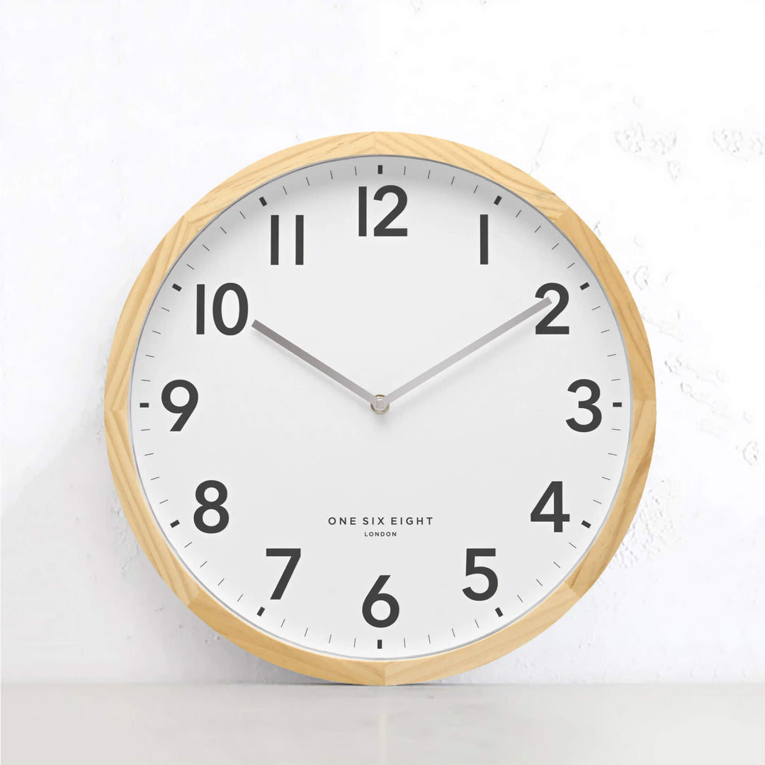 ONE SIX EIGHT LONDON  |  JACK WALL CLOCK  |  WHITE + WOOD 40CM