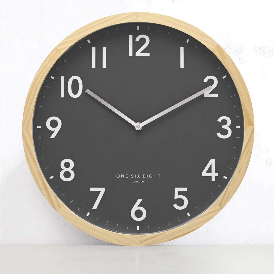 ONE SIX EIGHT LONDON  |  JACK WALL CLOCK  |  GREY + WOOD 60CM