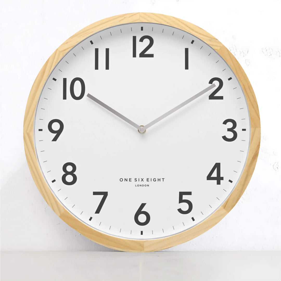 ONE SIX EIGHT LONDON  |  JACK WALL CLOCK  |  WHITE + WOOD 60CM