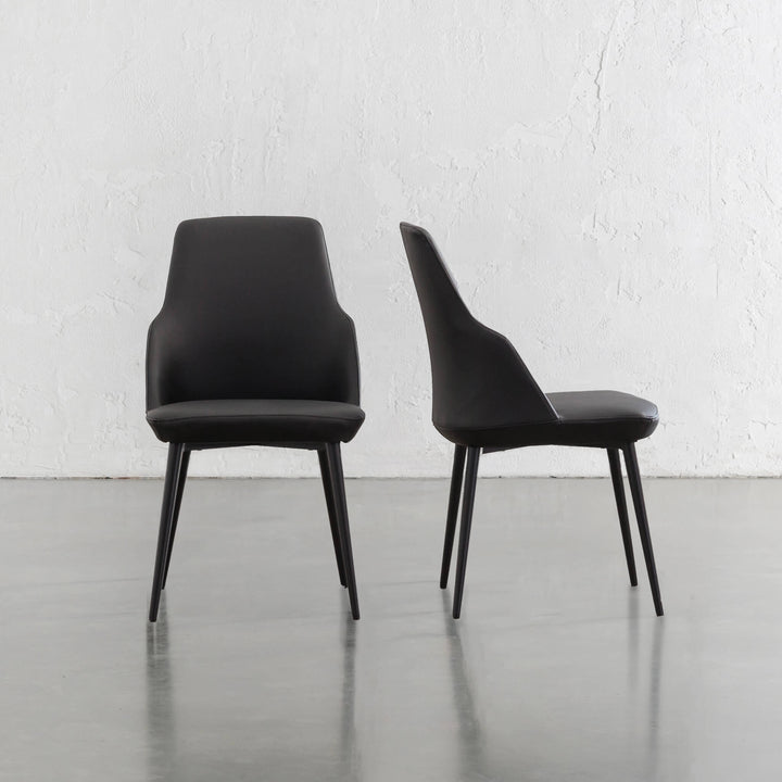 JAKOB VEGAN LEATHER DINING CHAIR | NOIR BLACK