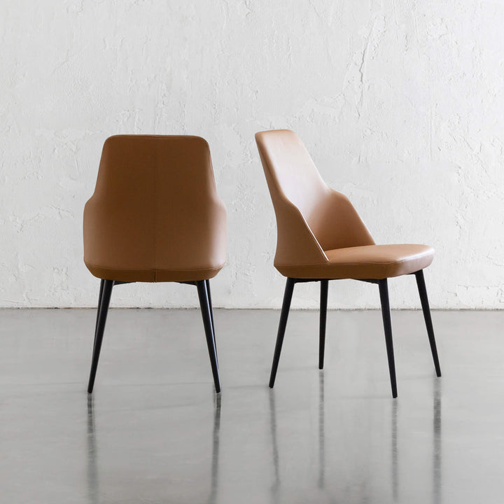 JAKOB VEGAN LEATHER DINING CHAIR | SADDLE TAN