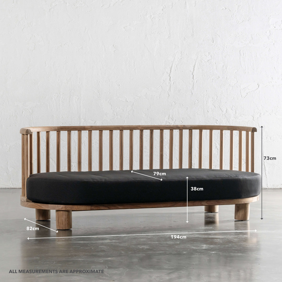 JASPER JORI SPINDLE TIMBER INDOOR/OUTDOOR SOFA | BLACK | MEASUREMENTS