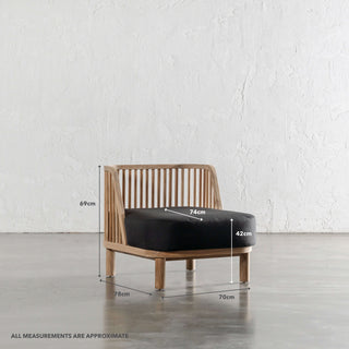 JASPER ULU SPINDLE SOFA CHAIR | BLACK | MEASUREMENTS