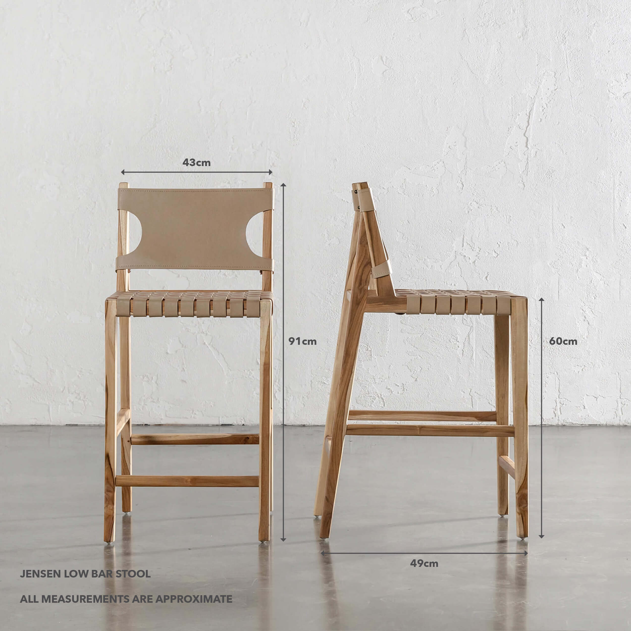 JENSEN LEATHER BAR CHAIRS | TOASTED ALMOND LEATHER STOOL – Living