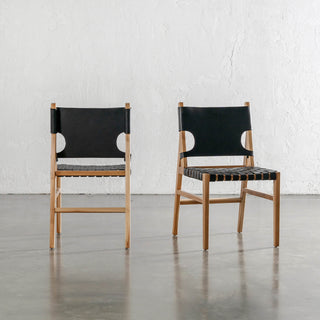 JENSEN LEATHER DINING CHAIR  |  BLACK LEATHER