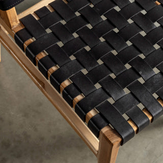 JENSEN LEATHER DINING CHAIR  |  BLACK LEATHER