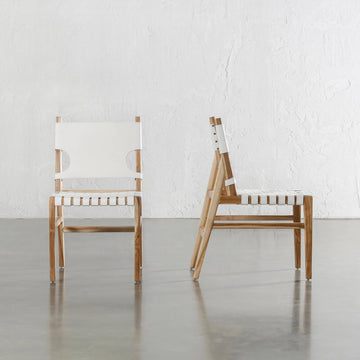 JENSEN LEATHER DINING CHAIR  |  WHITE LEATHER