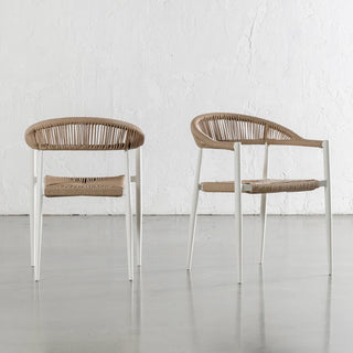 JOAQUIN INDOOR/OUTDOOR DINING CHAIR  |  MILK WHITE + NATURAL  |  BUNDLE X4