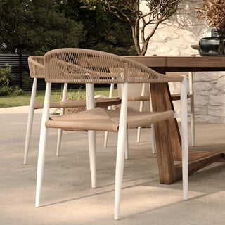 JOAQUIN INDOOR/OUTDOOR DINING CHAIR  |  MILK WHITE + NATURAL  |  BUNDLE X4