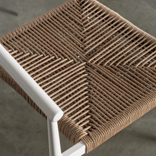 JOAQUIN INDOOR/OUTDOOR DINING CHAIR  |  MILK WHITE + NATURAL CLOSE UP