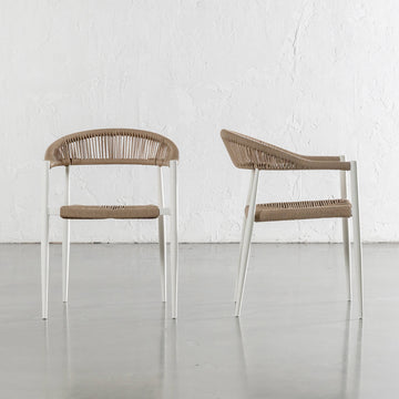 JOAQUIN INDOOR/OUTDOOR DINING CHAIR  |  MILK WHITE + NATURAL  |  BUNDLE X4