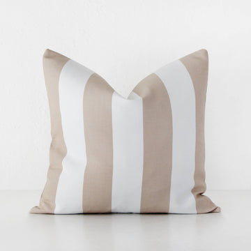 JOHAN AWNING STRIPE CUSHION  |  STONE  |  50X50