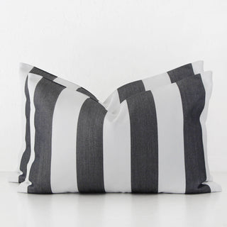 JOHAN AWNING STRIPE CUSHION BUNDLE X2  |  40 x 60  |  BLACK
