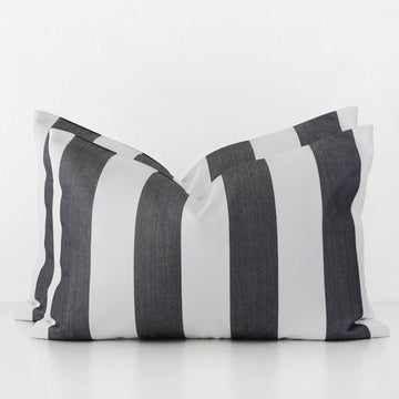 JOHAN AWNING STRIPE CUSHION BUNDLE X2  |  40 x 60  |  BLACK