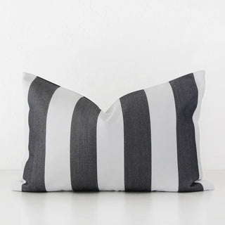 JOHAN AWNING STRIPE CUSHION BUNDLE X2  |  40 x 60  |  BLACK