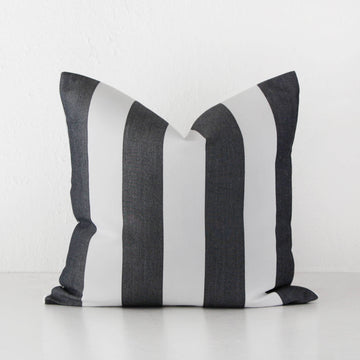 JOHAN AWNING STRIPE CUSHION  |  BLACK  |  50X50