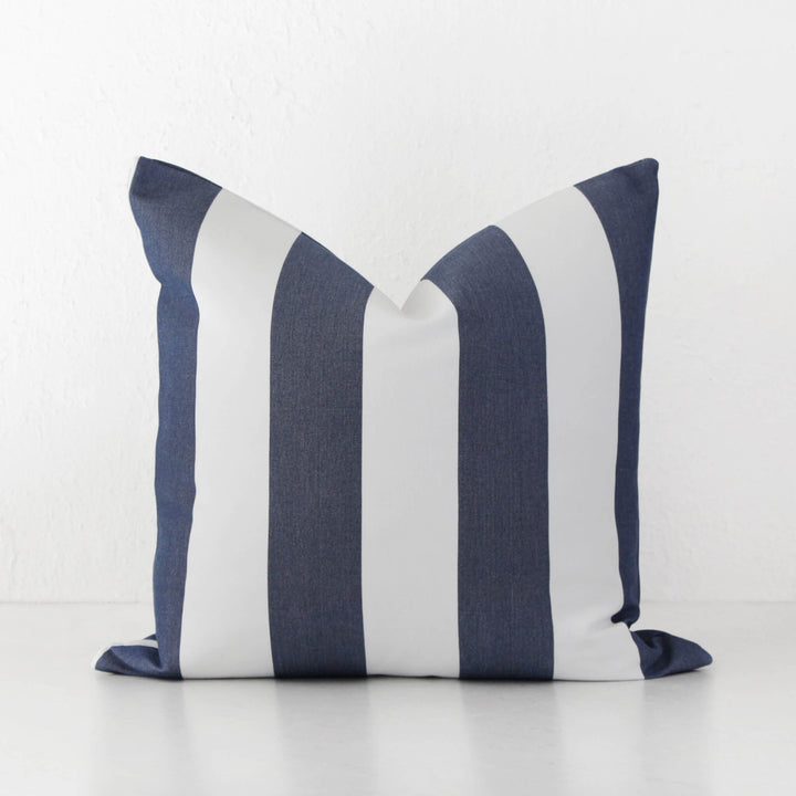 JOHAN AWNING STRIPE CUSHION  |  DENIM  |  50X50