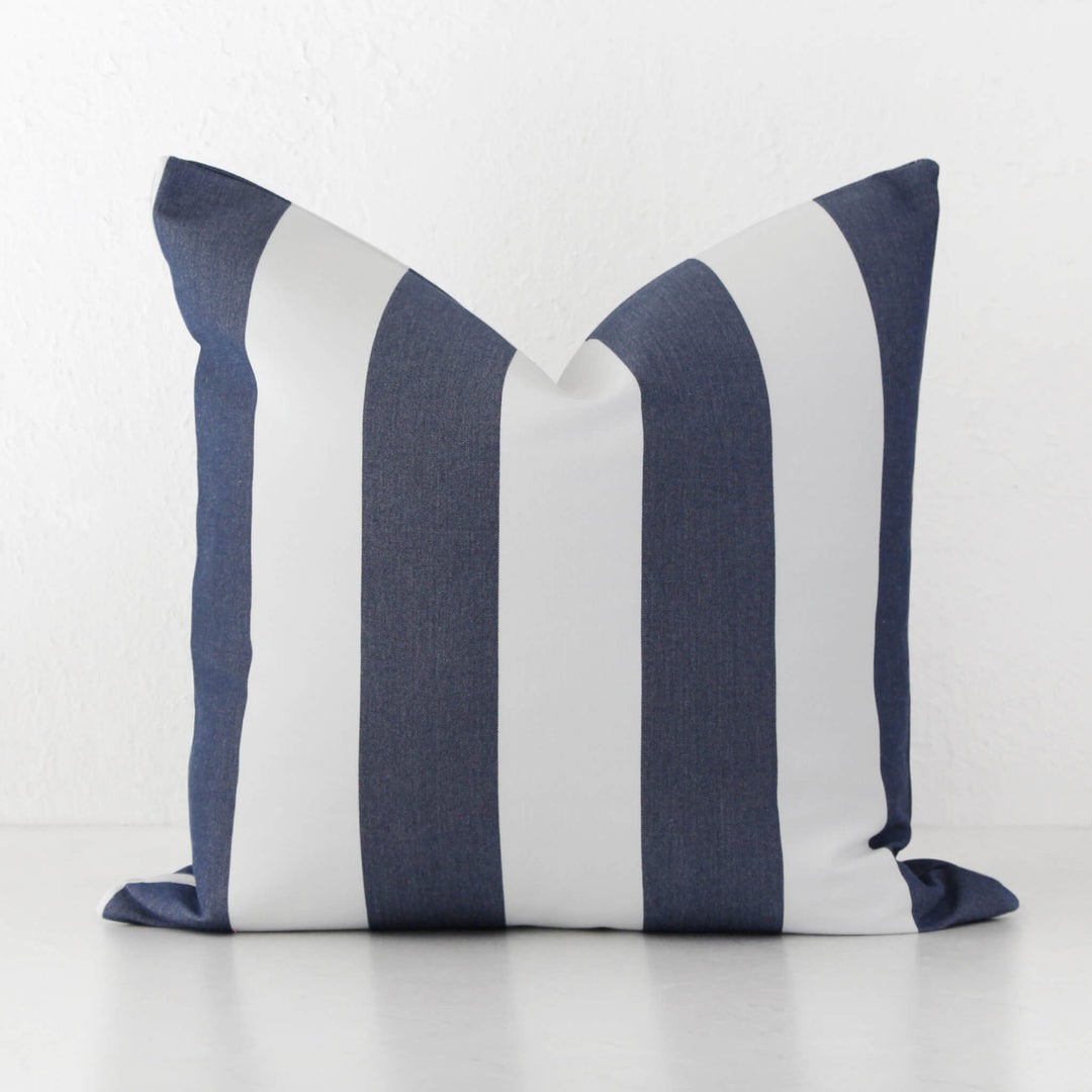 JOHAN AWNING STRIPE CUSHION  |  DENIM  |  60X60