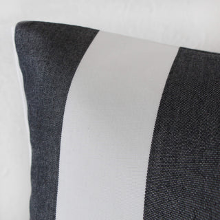 JOHAN AWNING STRIPE CUSHION BUNDLE X2  |  50 x 50  |  BLACK