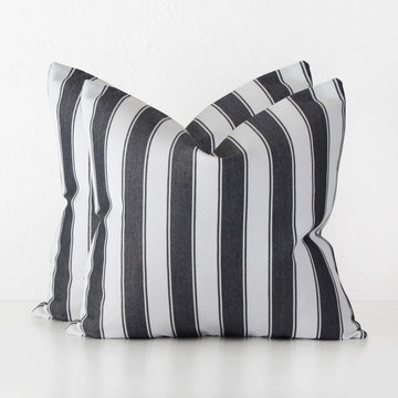 JOHAN REGENCY STRIPE CUSHION BUNDLE X2  |  50 x 50  |  BLACK