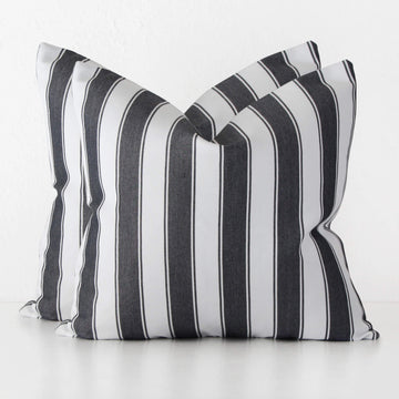 JOHAN REGENCY STRIPE CUSHION BUNDLE X2 |  60 X 60  |  BLACK