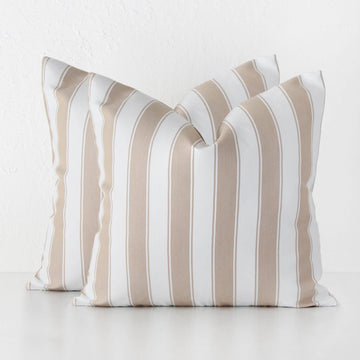 JOHAN REGENCY STRIPE CUSHION BUNDLE X2 | 50 x 50 | STONE