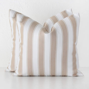 JOHAN REGENCY STRIPE CUSHION BUNDLE X2 | 60 X 60 | STONE