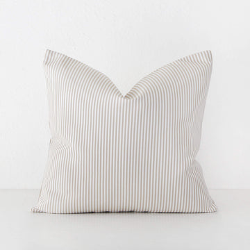 JOHAN TICKING STRIPE CUSHION  |  STONE  |  50X50
