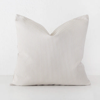 JOHAN TICKING STRIPE CUSHION  |  STONE  |  60X60