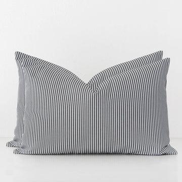 JOHAN TICKING STRIPE CUSHION BUNDLE X2  |  40 x 60  |  BLACK