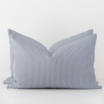 JOHAN TICKING STRIPE CUSHION BUNDLE X2  |  40 x 60  |  DENIM