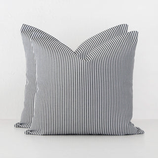 JOHAN TICKING STRIPE CUSHION BUNDLE X2  |  50 x 50  |  BLACK