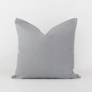 JOHAN TICKING STRIPE CUSHION  |  BLACK  |  50X50