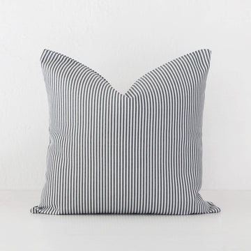 JOHAN TICKING STRIPE CUSHION  |  BLACK  |  50X50