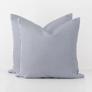 JOHAN TICKING STRIPE CUSHION BUNDLE X2  |  50 x 50  |  DENIM