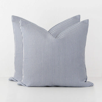 JOHAN TICKING STRIPE CUSHION BUNDLE X2  |  50 x 50  |  DENIM