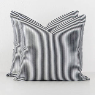 JOHAN TICKING STRIPE CUSHION BUNDLE X2 |  60 X 60  |  BLACK