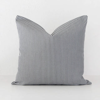 JOHAN TICKING STRIPE CUSHION BUNDLE X2 |  60 X 60  |  BLACK