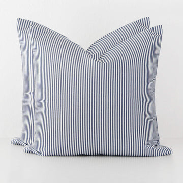 JOHAN TICKING STRIPE CUSHION BUNDLE X2 |  60 X 60  |  DENIM