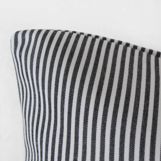 JOHAN TICKING STRIPE CUSHION  |  BLACK