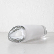 JORG HAND BLOWN VASE  |  WHITE + CLEAR GLASS  |  LARGE