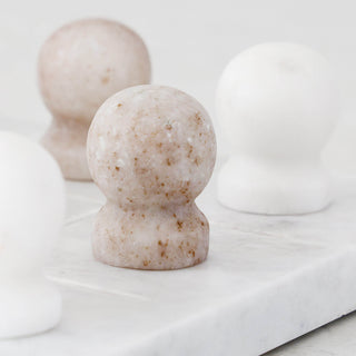 JUEGO MARBLE TIC TAC TOE GAME  |  BEIGE + WHITE MARBLE