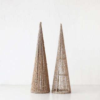 JULETREE SPARKLE  LED CONE CHRISTMAS TREE BUNDLE X2  | 50CM  |  CHAMPAGNE