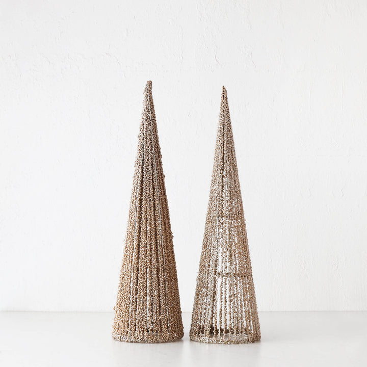 JULETREE SPARKLE  LED CONE CHRISTMAS TREE BUNDLE X2  | 50CM  |  CHAMPAGNE