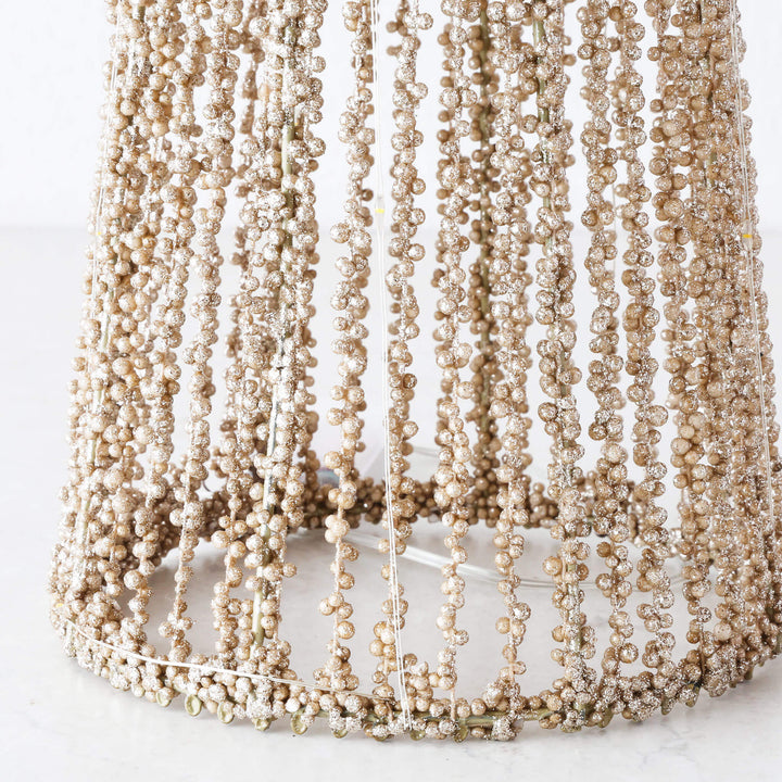 JULETREE SPARKLE  LED CONE CHRISTMAS TREE CLOSE UP |  CHAMPAGNE