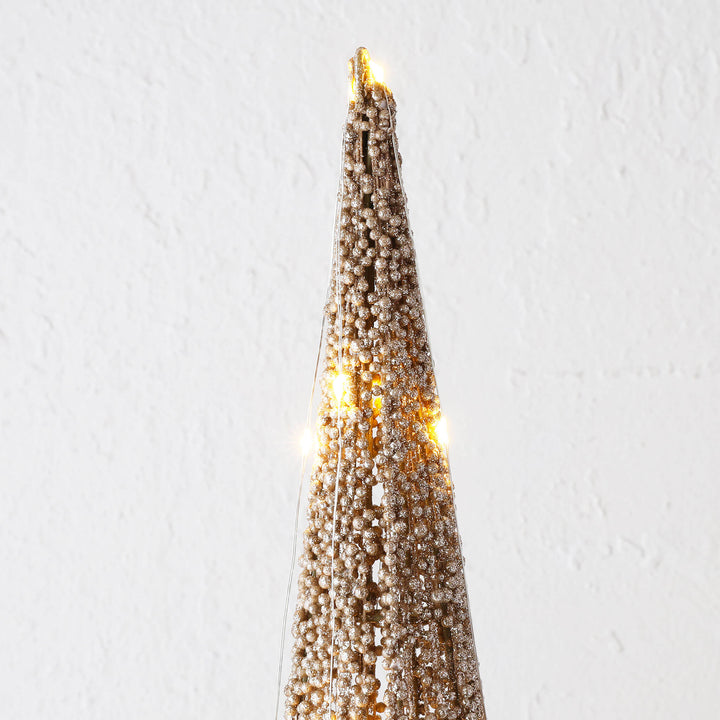 JULETREE SPARKLE  LED CONE CHRISTMAS TREE CLOSE UP |  CHAMPAGNE